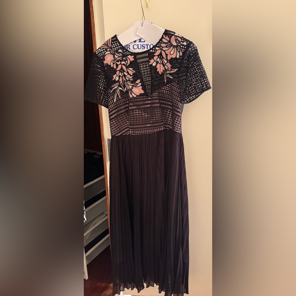 LK Bennett Black and Blush Lined Dress